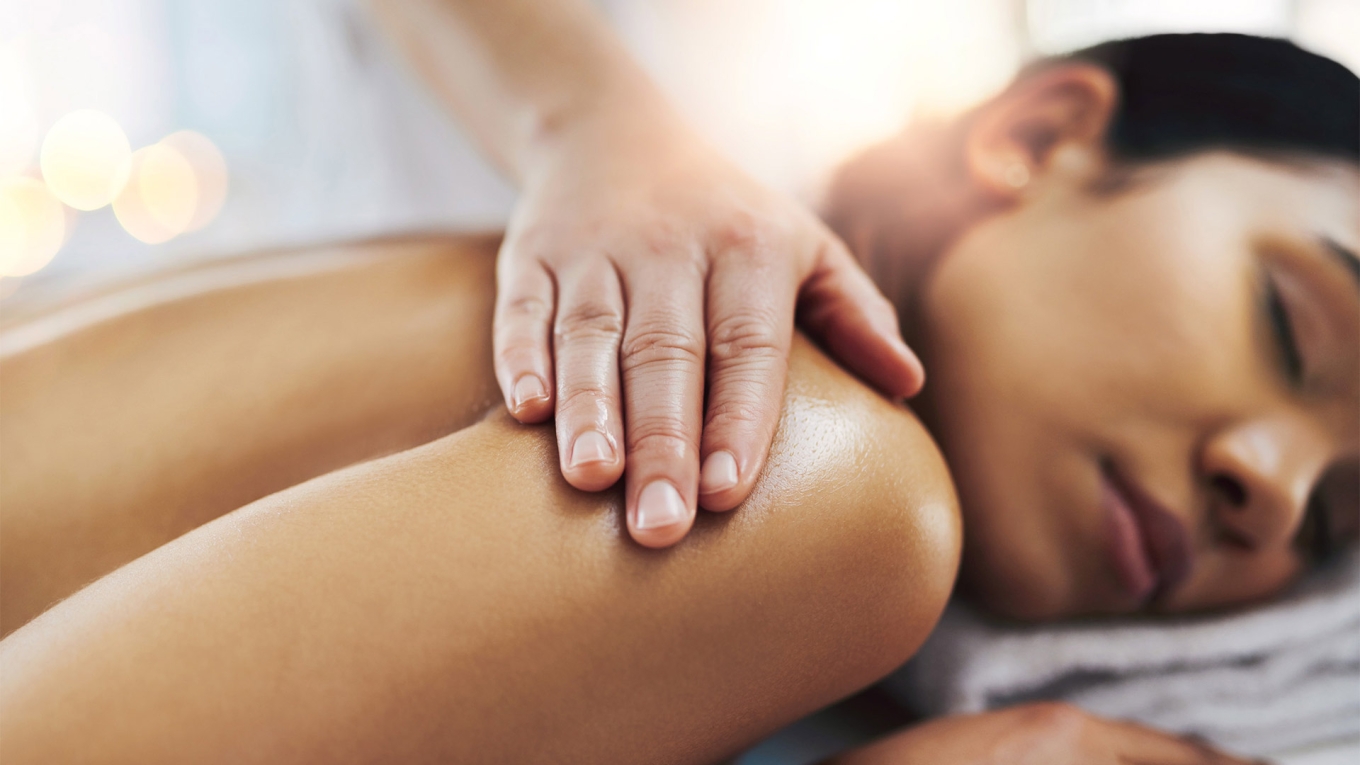 Woman enjoying a massage